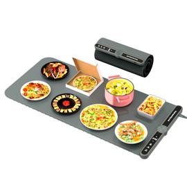 Electric Warming Tray - Full Surface Heating,Rollable & Portable,Premium Silicone Nano-Material,9 Temperature Settings,Auto Shut-Off -Versatile Buffet Food Warmer Mat for Gatherings,Parties,Travel