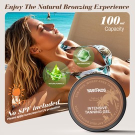 Intensive Tanning Gel, Self Tanner Tanning Lotion, Browning & Bronzing Tan Accelerator, Sunless Tanner for Fake Tan for Women Men, Gradual Tanning Moisturizer, Coconut Aroma, 3.38 Fl Oz