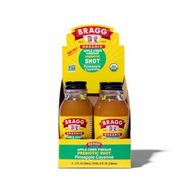 Bragg Organic Apple Cider Vinegar Shot – 2 Oz ACV Shot – USDA Certified Organic (Pineapple Cayenne, 2 Fl Oz (Pack of 4))
