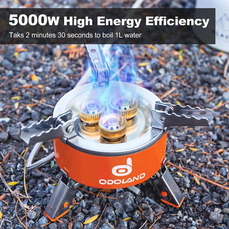 Odoland 5000W Portable Camping Stove Lightweight Camp Stove Collapsible Backpacking