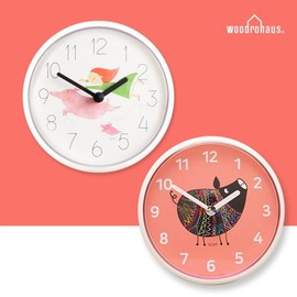 Woodrow House Bathroom Clock Collection of 6 types of waterproof wall clocks, suction type, HDW-6025 Indie Piggy Bathroom Clock / 우드로하우스  욕실시계 화장실 방수 벽시계 6종 모음 흡착형, HDW-6025 인디피기 욕실시계