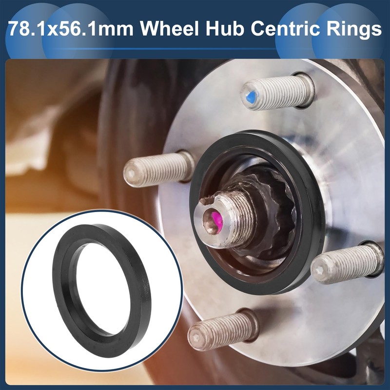 INFINAUTO 78.1mm to 56.1mm Car Wheel Hub Centric Rings Black