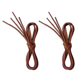 VSUDO Waxed Round 47" Red Brown Dress Shoe Laces for Men, 1/8" Thin Formal Business Oxford Shoe Strings, Chocolate Dress Shoe Laces for Men (2 Pairs-Red Brown-120CM)
