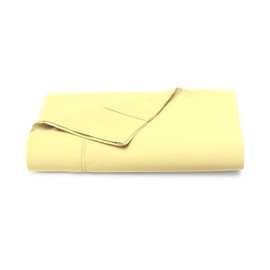 Pizuna 100% Cotton Single Flat Sheet Mellow Yellow, 400 Thread Count Long Staple Cotton Flat Sheet Single 180x280 cm, Soft Sateen Weave Top Sheet Single(Cotton Flat Sheet Single Mellow Yellow)