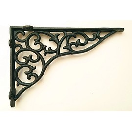 Spring life Cast Iron Ornate Shelf Bracket 27.5cm x 19cm in 3 colours (Black)