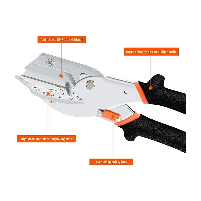 Mitre Scissors, Multi Angle Trim Cutter, Adjustale at 45 to