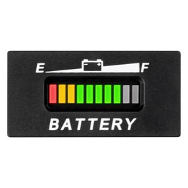 Taikemeti 12-24V Lead Acid Battery Power Indicator Electric Vehicle Golf Cart Power Meter Power Indicator for Forklifts, Floor Scrubbers, Electric Lawn Mowers and Other Electric Equipment (12-24V)