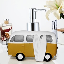 LUANT Resin Lotion Soap Dispenser for Kitchen or Countertops, Bathroom Decoration Van Car, Gift for Child, Vacation Style