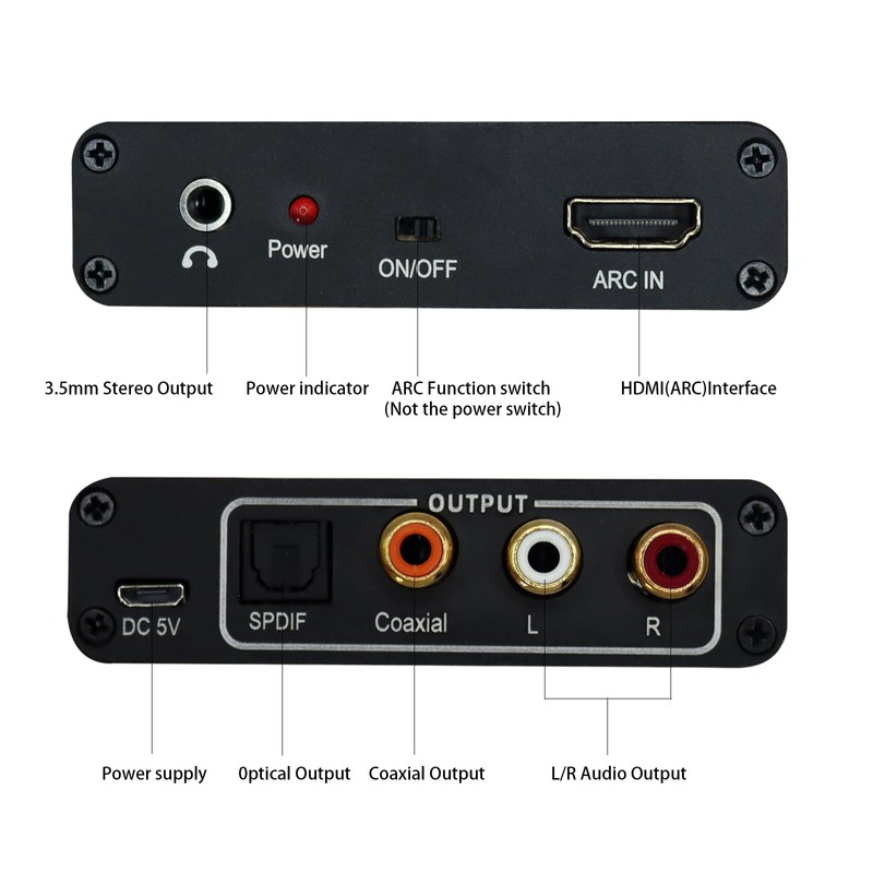 DOREWINAUD HDMI ARC Audio Extractor Converter,192KHz ARC Audio Extractor DAC