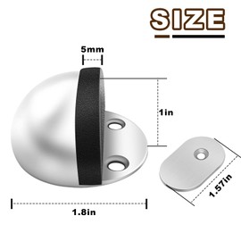 Magnetic Door Stop Adhesive Door Stoppers Floor Mount Magnetic Door Catch Holder Dome Doorstop, 2 Pack White