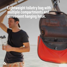 Sea to Summit TravellingLight Hanging Toiletry Bag, Travel Organiser for Men and Women, Large, Spicy Orange