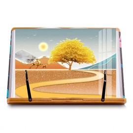 Large 15 Inch Bamboo Textbook Book Stand for Large Books Holder Reading Textbooks Bookstand Hands Free in Bed Cookbook Holders Stands for Kitchen Counter Adjustable Desktop Desk Book Stand Law School