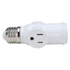 2Pcs 3 Prong Light Socket Adapter Plug White E26 Light