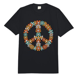60s 70s Hippie Peace Flower Groovy Party Outfit Women Comfort Colors Adult Heavyweight T-Shirt
