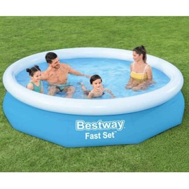 Alberca Piscina Semi Inflable Con Bomba Filtro Set Bestway Color Azul