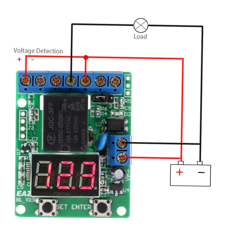 DC 12V Voltage Detection Charging Discharge Monitor Test Relay Switch