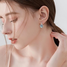 Tree of Life Earrings for Women 925 Sterling Silver Leverback Abalone Shell Tree of Life Jewelry Gift