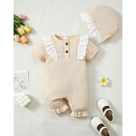 SUNNY PIGGY Newborn Baby Girl Clothes Infant Romper Jumpsuit Bodysuit Summer One Piece Short Sleeve Outfits