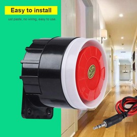 Zopsc DC 12V de Alarma de Sonido 120dB Rojo Mini Sirena de Advertencia con Cable, Bocina de Alarma para la Seguridad del Hogar