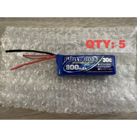 Fullymax QTY 5 FULLYMAX 11.1 V 900mAh 9.99Wh 30C Lipo Lithium-Polyme