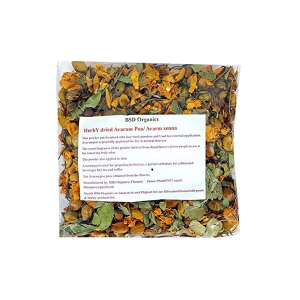 BSD Organics HerbY dried Avaram Poo/Avarm senna/Senna Auriculata/Tanner's cassia/Tamgedu for