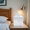 Huitony Square Tissue Box Cover Decorative Kleenex Box Holder for