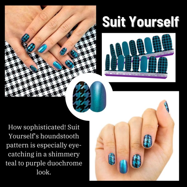 Color Street Suit Yourself Nail Polish Strips Set Houndstooth Shimmer