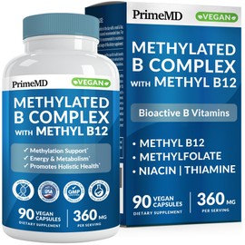 Methylated B Complex with Methylfolate and B12 Methylcobalamin 1000 mcg - Methylated Multivitamin for Energy, Brain Function, and Wellness - Vitamin B Complex for Men & Women (90 Servings) (Pack of 1)