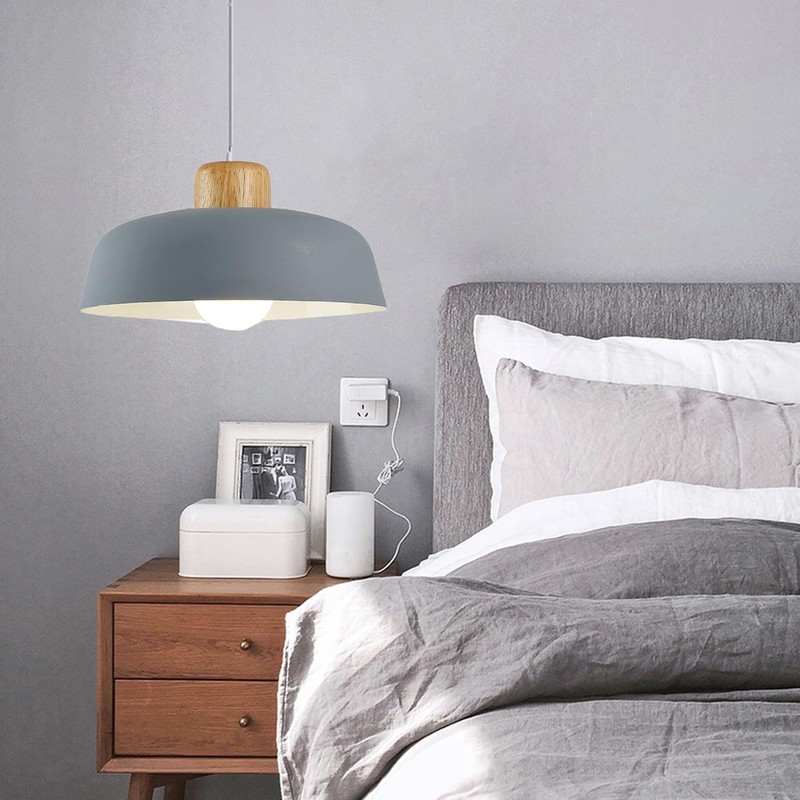 Hnexsei Metal Pendant Light Fixture, Modern Macaron Color Ceiling Hanging