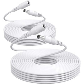 Oxzeewee Pure Copper DC Extension Cable 2 Pack 20FT/6M Universal 5.5mm x 2.1mm Female to Male Plug 12V Cord for Security Camera, CCTV IP, Router, LED Strip, and More
