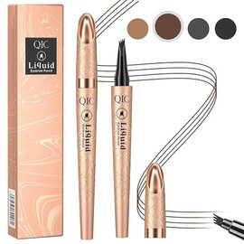 Eyebrow Pencil, Liquid Waterproof Eyebrow Pencil, Eyebrove Microbrading Pen, Eye Makeup Eyebrow Pencil, Long Effect Waterproof Micro 4 Point Eyebrow Pencil- Natural Looking Eyebrow Makeup (02# Dark