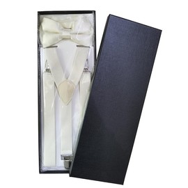 CEAJOO Baby Boys' Suspenders and Bow Tie Set Adjustable Y Back 24" Blush Pink