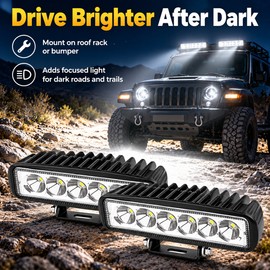 18W LED Work Lights for Road Lighting – 2-Piece 12V Aluminum Flood Spotlights for Compatible Cars and SUVs