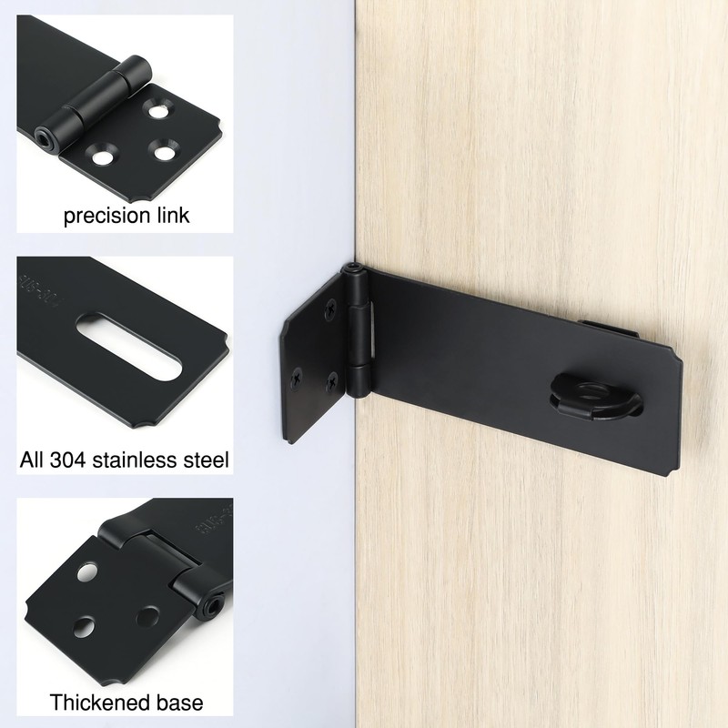 Alise Padlock Door Latch Hasp Latch Gate Latches,5 Inch SUS304