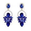 Octwine Women Statement Blue Rhinestone Tassel Earrings Sparkly Long Rhinestones