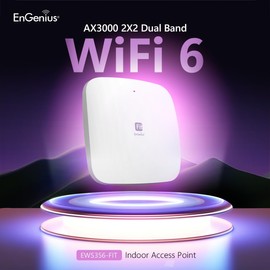 EnGenius Wi-Fi 6 [EWS356-FIT] Dual Band AX3000 | Cloud & App & OnPrem Control Options | WPA3, MU-MIMO, Mesh & Seamless Roaming - Power Adapter not Included.