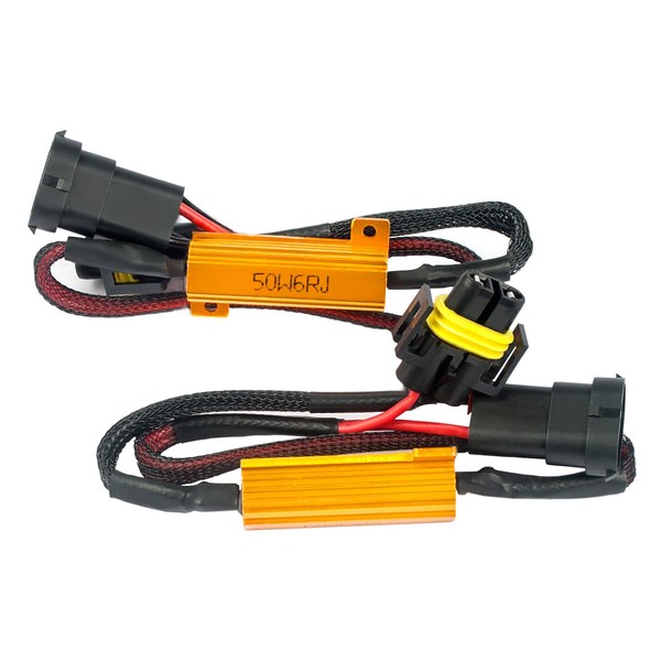 H11 50W 6Ohm Load Resistor Adapter Fix Hyper Flashing Blinking Canbus Error Warning Canceller (2pieces)