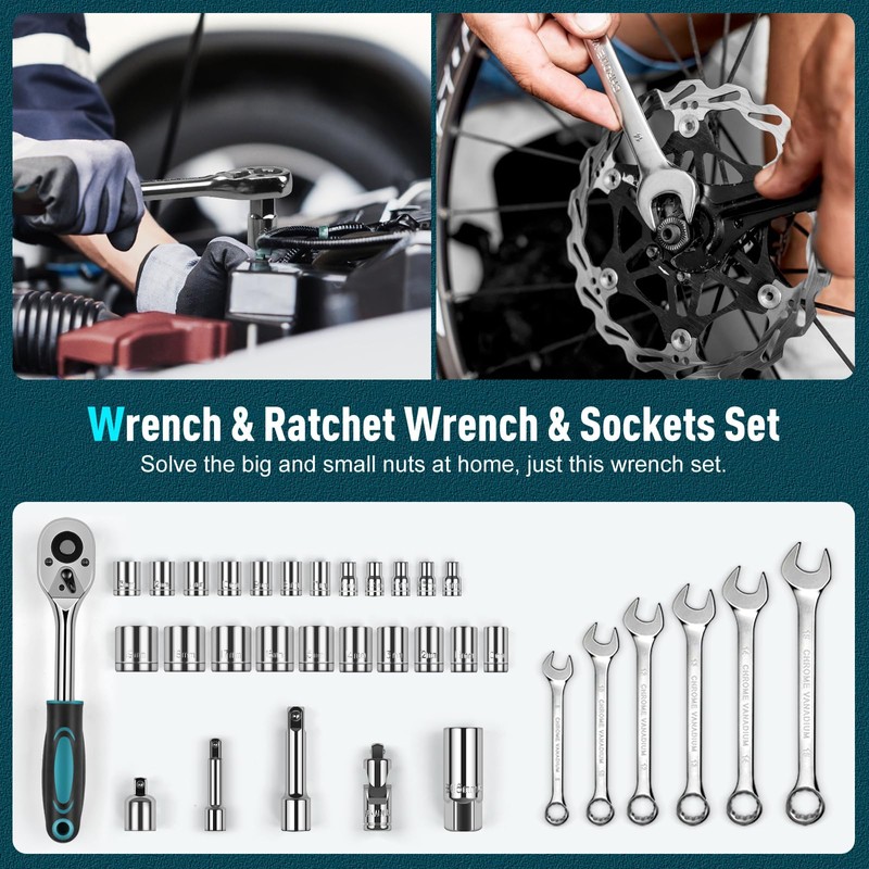 Sundpey 379-PCs Home Tool Kit - Portable Complete Household and