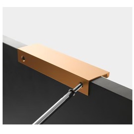 Pack of 4 Furniture Handles, Hidden Door Handles, Cabinet Handles, Aluminium Drawer Handles, Hidden Handles, Invisible Furniture Handles, Kitchen Handles - Matte Gold, 15 cm (Right Angle Edge)