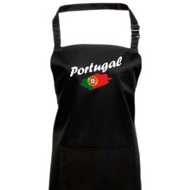 ShirtInStyle Cooking Apron Bib Apron Portugal Flag Country Countries, black