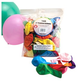 Birthday Party Latex Balloons - Decorations for Kids Birthdays, Grad Parties, Baby Showers - 11 Inch Balloons, Jumbo Pack of 144
