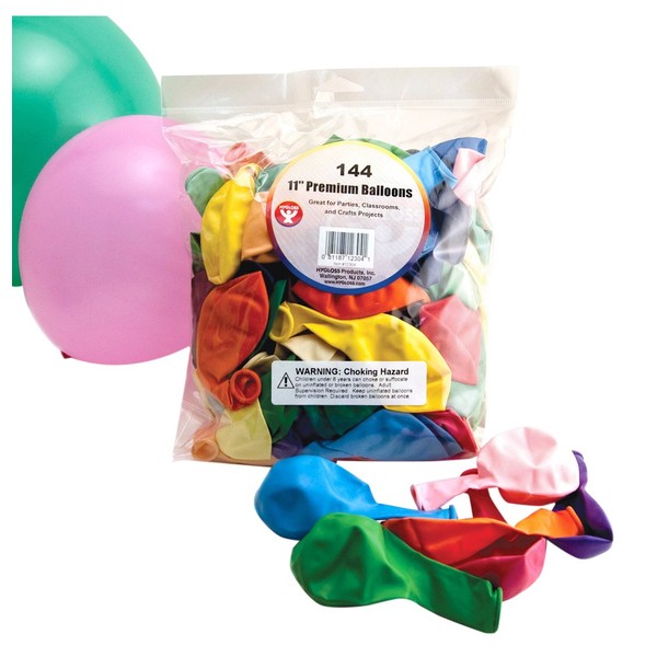 Birthday Party Latex Balloons - Decorations for Kids Birthdays, Grad Parties, Baby Showers - 11 Inch Balloons, Jumbo Pack of 144