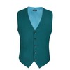 HISDERN Men's Suit Vest Business Formal Forest Teal Dress Vest