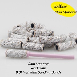 ianblues Efile Mandrel for Mini Sanding Bands Nail Drill Bit Slim Size 0.12 inch Spring Plates Design Professional Slim Mandrel for Nail Techs Manicure Care Must-Have Nail Tools (Pink)