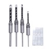4PCS Woodworking Square Drill Bits Set HSS Wear Resistant 1/4in