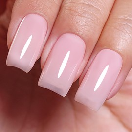 Jelly Gel Polish, Neutral Nude Jelly Nail Gel Polish Translucent Spring Summer Sheer Soak off UV LED for Nail Art DIY Manicure 0.5 Fl Oz