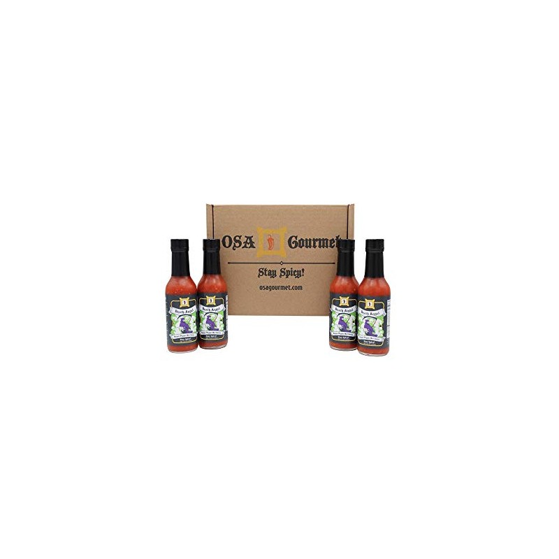Death Angel Reaper Pepper Hot Sauce Gift Box, Includes 4