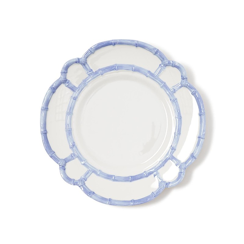 Two's Company French Blue Bamboo Touch Dinner Plates, 11-Inch, Set