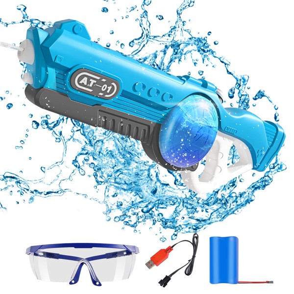 Electric Water Gun, Squirt Guns with 800cc Super Large Capacity, Full Auto Water Pistol, Water Blaster Up to 32ft Range, Waterproof Water Guns for Summer Outdoor Parties Or Pool Beach Shooting Games