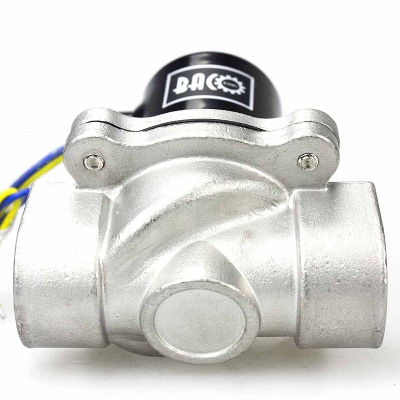 BACOENG 1" AC110V Stainless Steel Electric Solenoid Valve (NPT, Normally